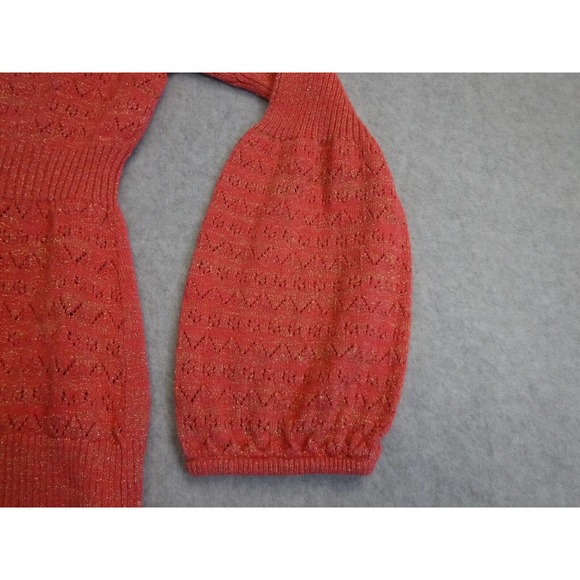 DKNY shawl neck balloon sleeve open knit sweater size large - Picture 6 of 8